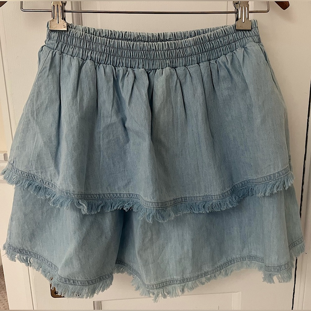 super adorable washed blue mini skirt